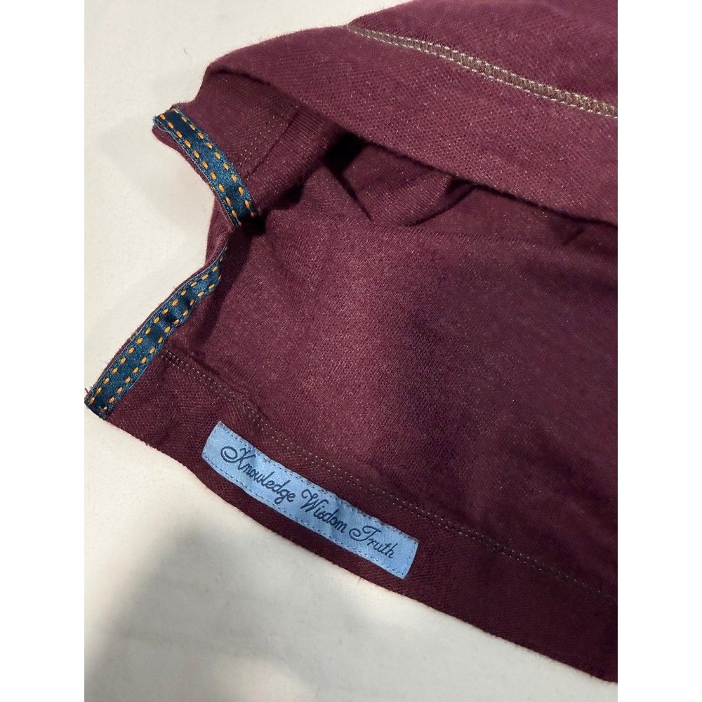 Robert Graham Mens XL Polo Shirt Burgundy Splatter Collar Cotton Modal Knit - Picture 10 of 10